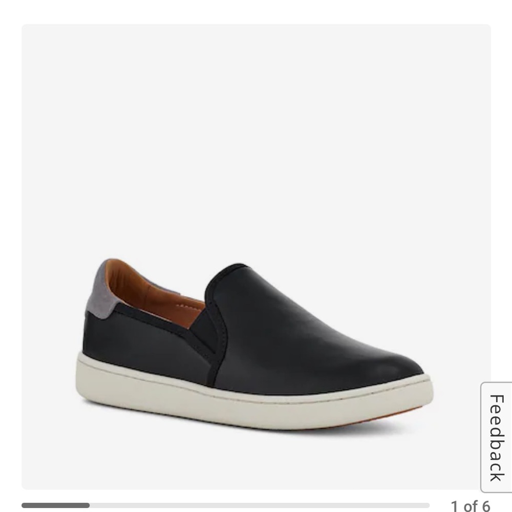 UGG Cas Slip On Leather Comfort Sneakers Shoes Black 1019108